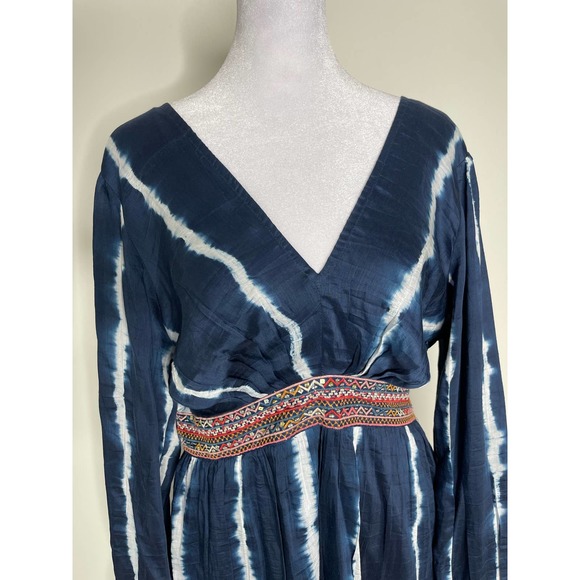 Anthropologie Verb by Pallavi Singhee Blue White Tie Dye Dress size Medium - Picture 3 of 14